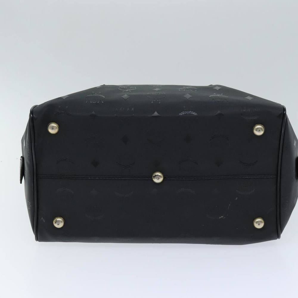 MCM Vicetos Logogram Boston Bag Coated Canvas Black Auth tb1091 - Picture 5 of 16